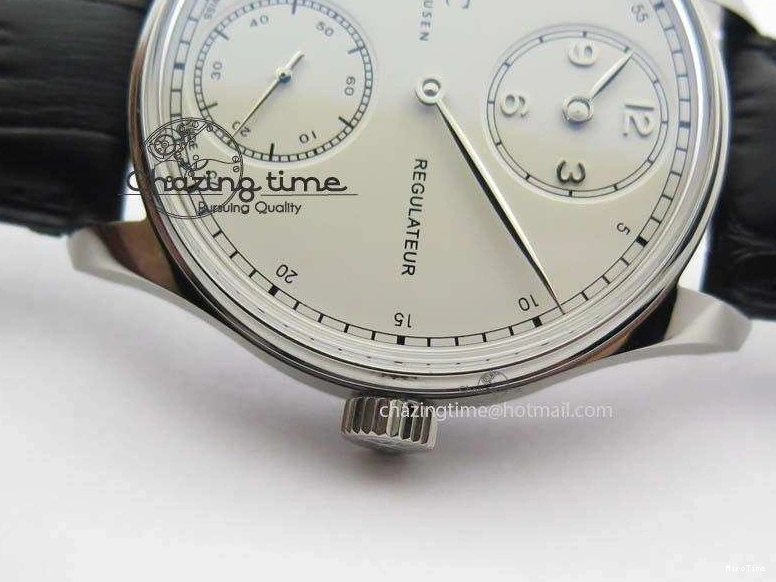 MIROTIME 1230 Effortless Portuguese IW544404 SS White Dial On Black Leather Strap A 7257